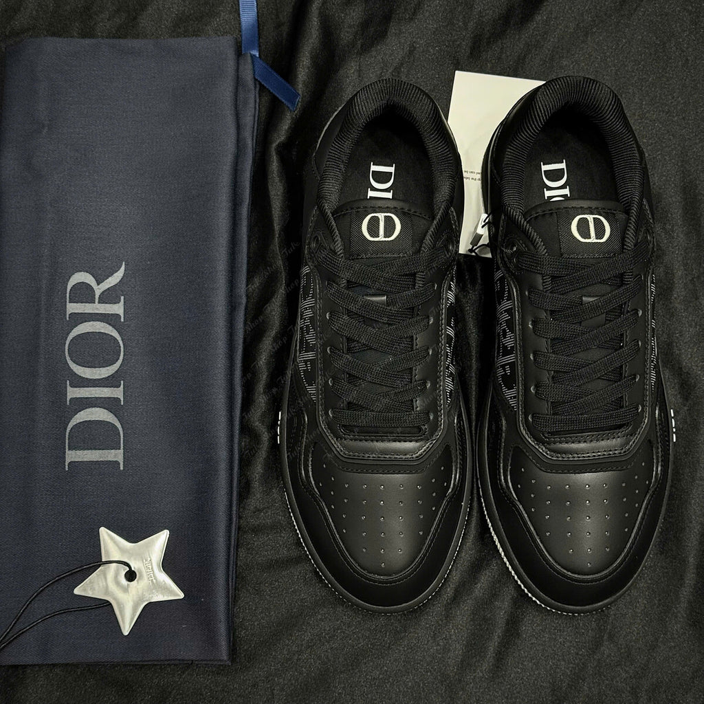 Dior - B27 Low-Top Sneaker - Black Smooth Calfskin & Oblique Galaxy Leather