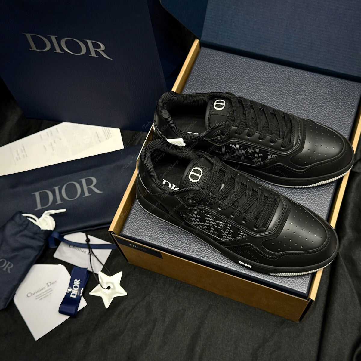 Dior - B27 Low-Top Sneaker - Black Smooth Calfskin & Oblique Galaxy Leather