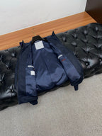Brunello Cucinelli - Navy Suede Hooded Zip-Up Jacket