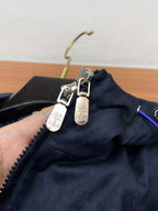 Brunello Cucinelli - Navy Suede Hooded Zip-Up Jacket