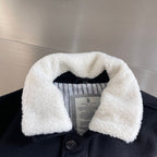 Brunello Cucinelli - Shearling-Trimmed Wool Aviator Jacket in Black