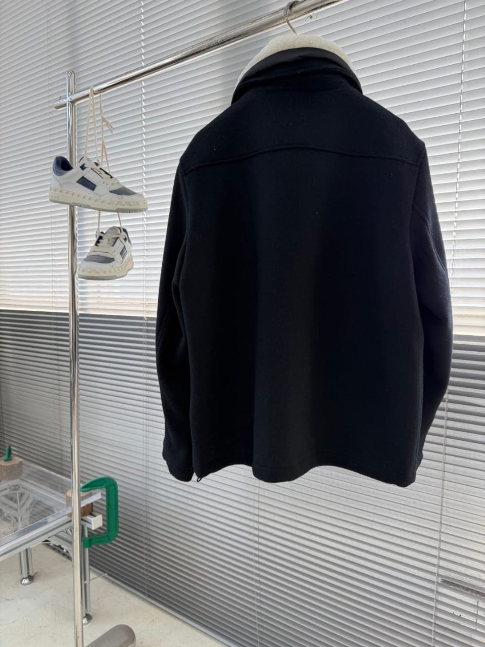 Brunello Cucinelli - Shearling-Trimmed Wool Aviator Jacket in Black