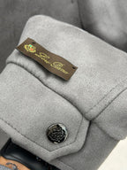Loro Piana - Soft Suede Zip-Front Field Jacket - Dove Grey