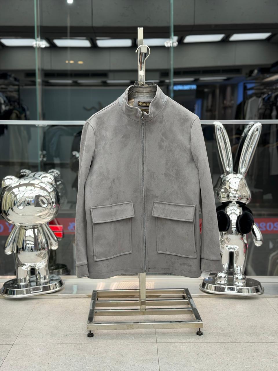 Loro Piana - Soft Suede Zip-Front Field Jacket - Dove Grey