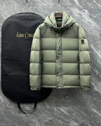 Zegna - Sage Green Hooded Down Puffer Jacket
