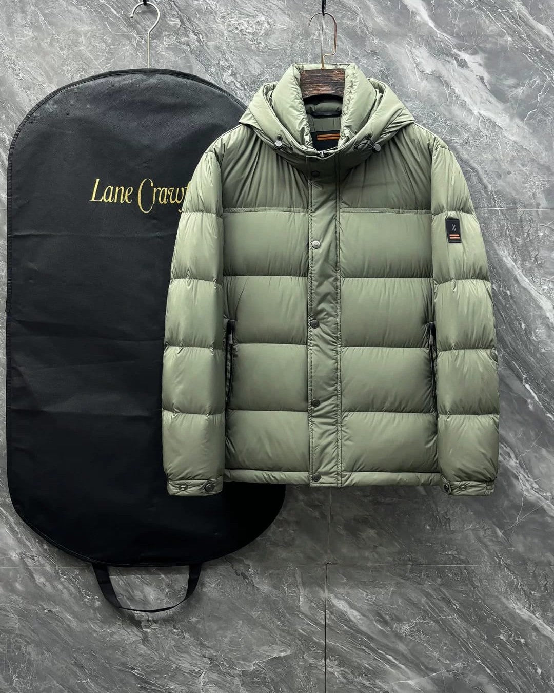 Zegna - Sage Green Hooded Down Puffer Jacket