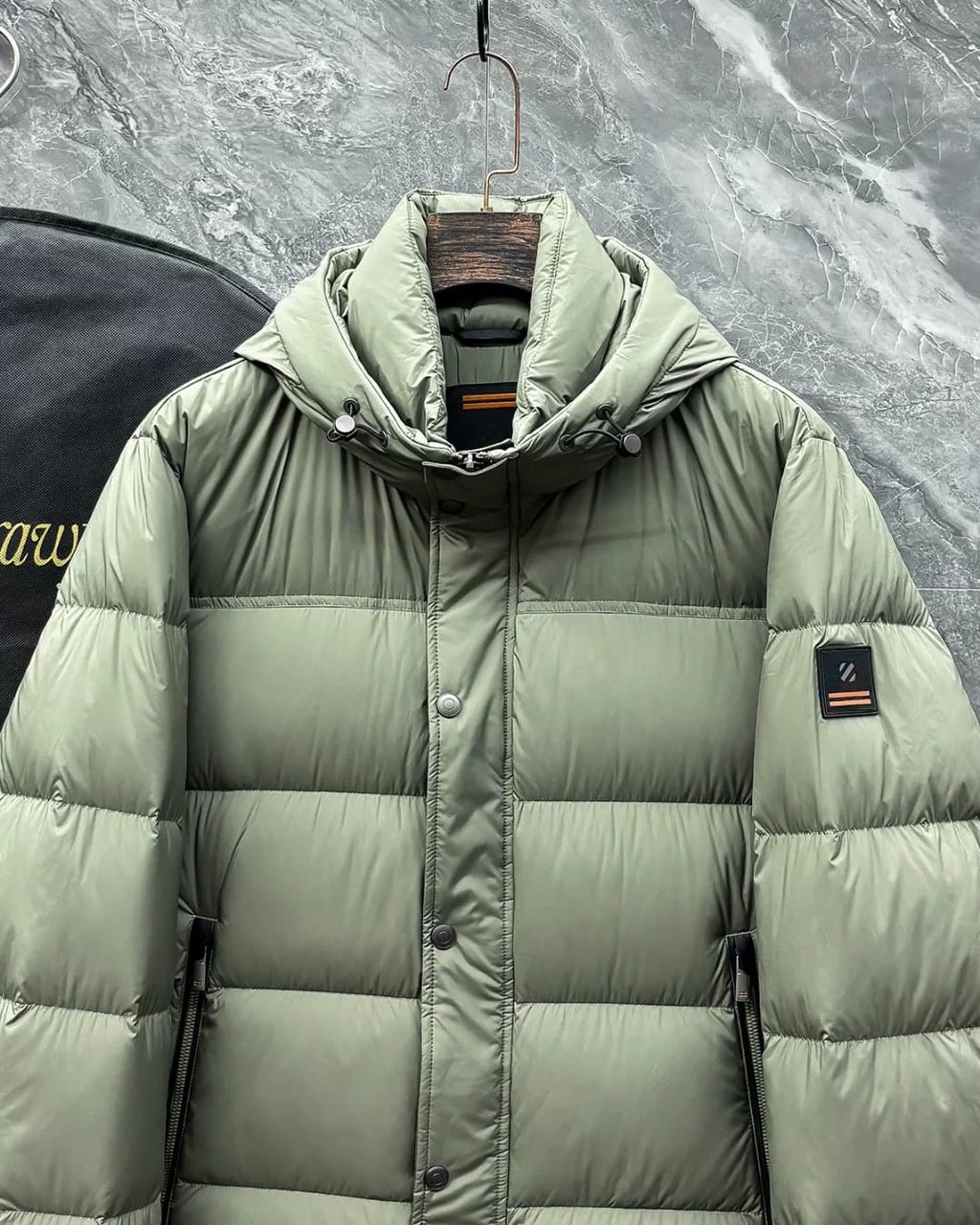 Zegna - Sage Green Hooded Down Puffer Jacket