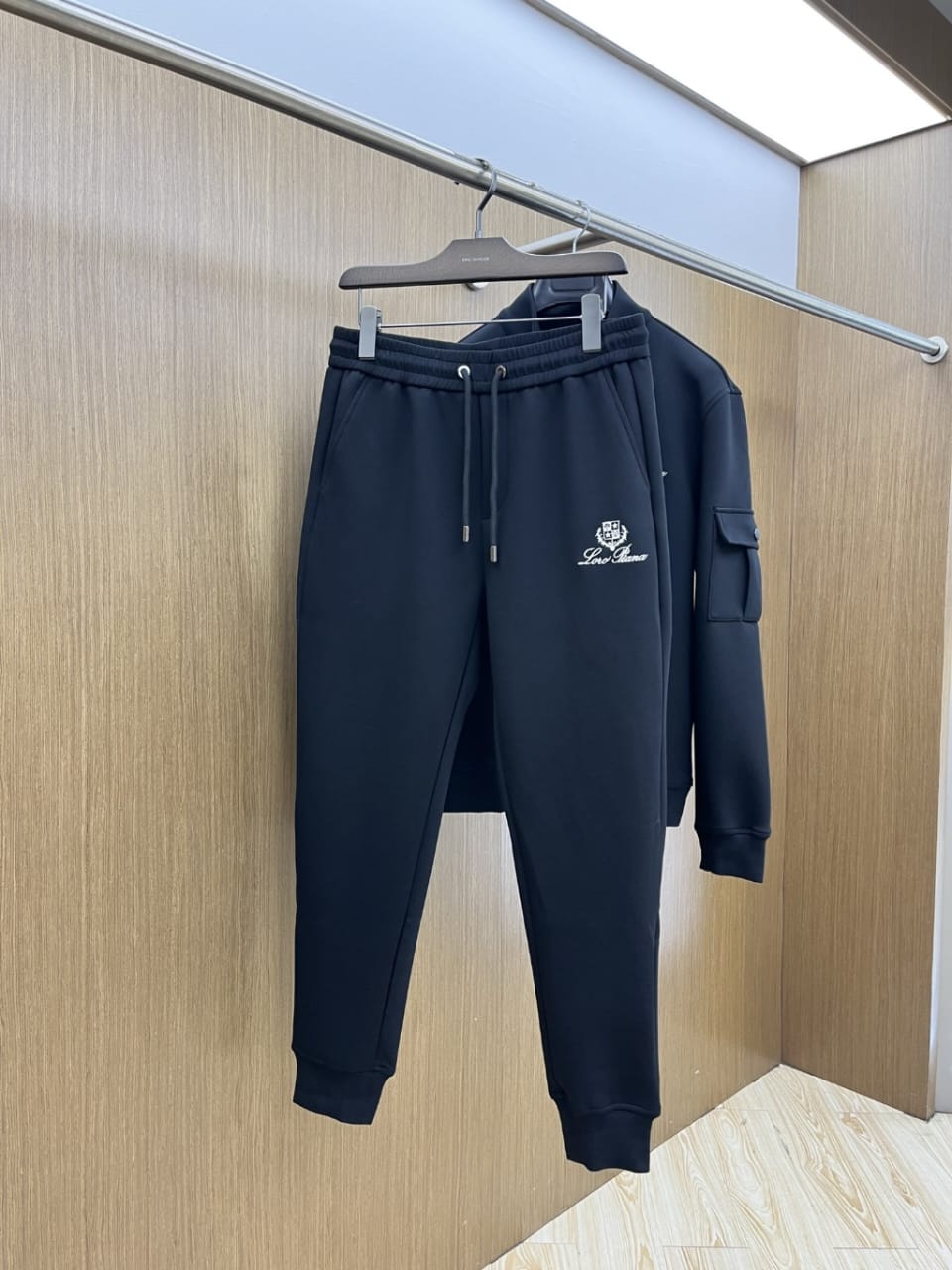 Loro Piana - Crest-Embroidered Half-Zip Cargo Tracksuit Set - Black