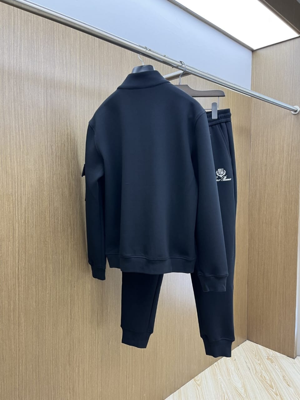 Loro Piana - Crest-Embroidered Half-Zip Cargo Tracksuit Set - Black