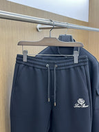 Loro Piana - Crest-Embroidered Half-Zip Cargo Tracksuit Set - Black