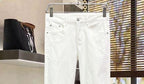 Louis Vuitton - Embellished Monogram White Denim Jeans