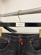 Kiton Napoli - Tailored Dark Wash Denim with Signature Red Accents