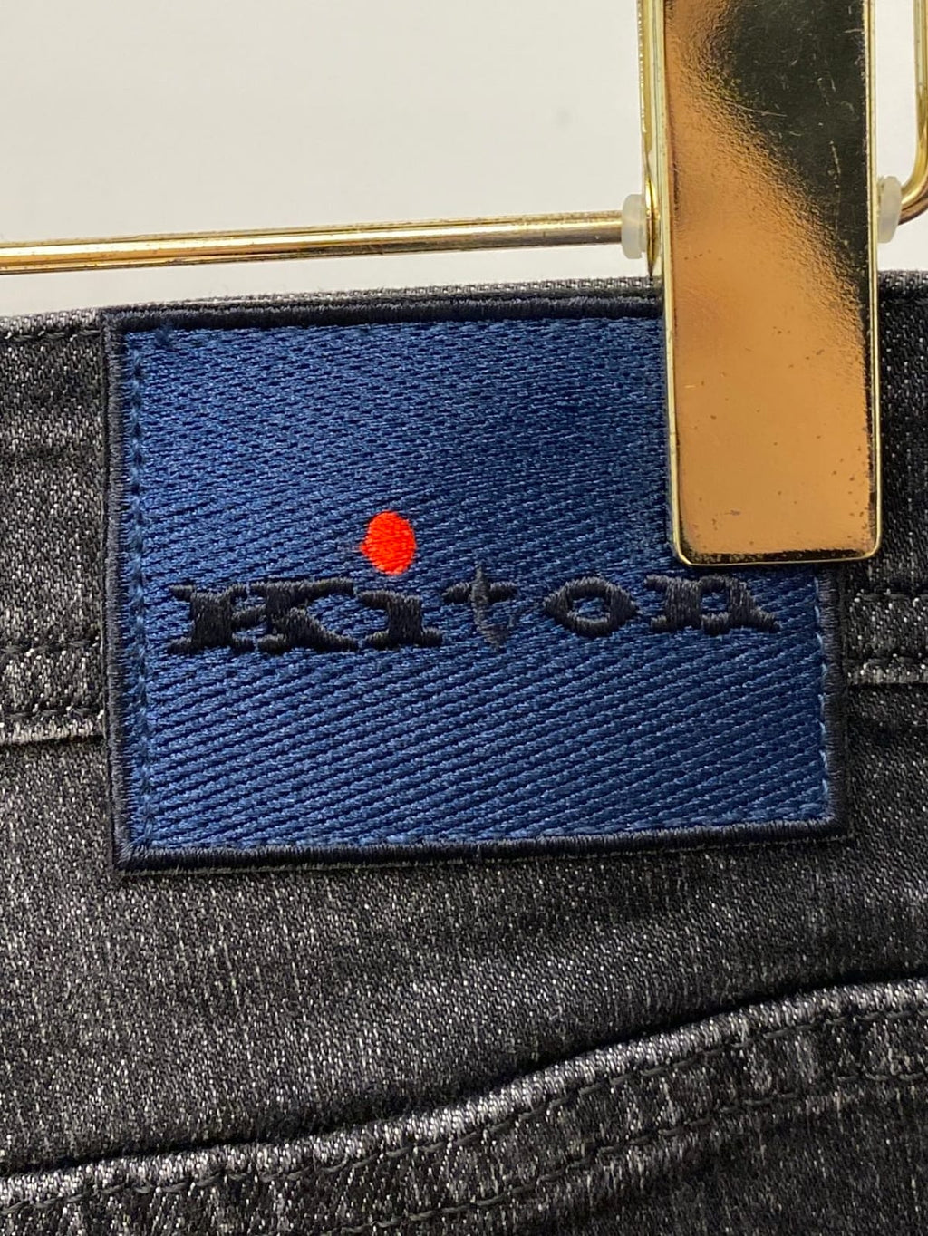 Kiton Napoli - Tailored Dark Wash Denim with Signature Red Accents
