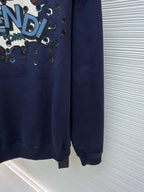 Fendi Roma - Pop Art Comic Motif Crewneck Sweatshirt – Navy Blue