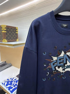 Fendi Roma - Pop Art Comic Motif Crewneck Sweatshirt – Navy Blue