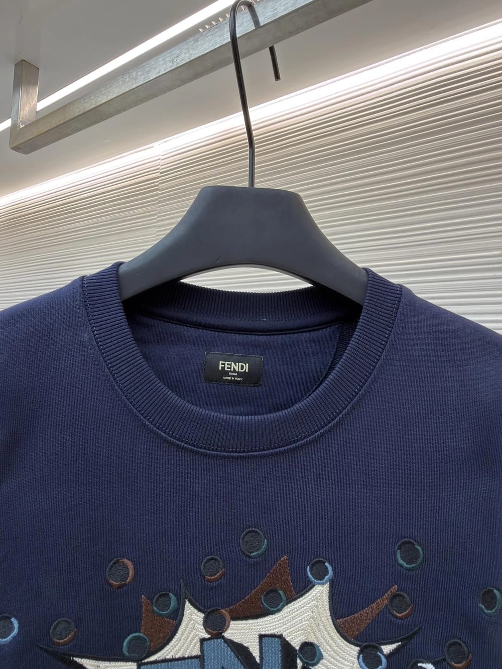 Fendi Roma - Pop Art Comic Motif Crewneck Sweatshirt – Navy Blue