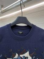 Fendi Roma - Pop Art Comic Motif Crewneck Sweatshirt – Navy Blue