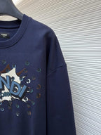 Fendi Roma - Pop Art Comic Motif Crewneck Sweatshirt – Navy Blue