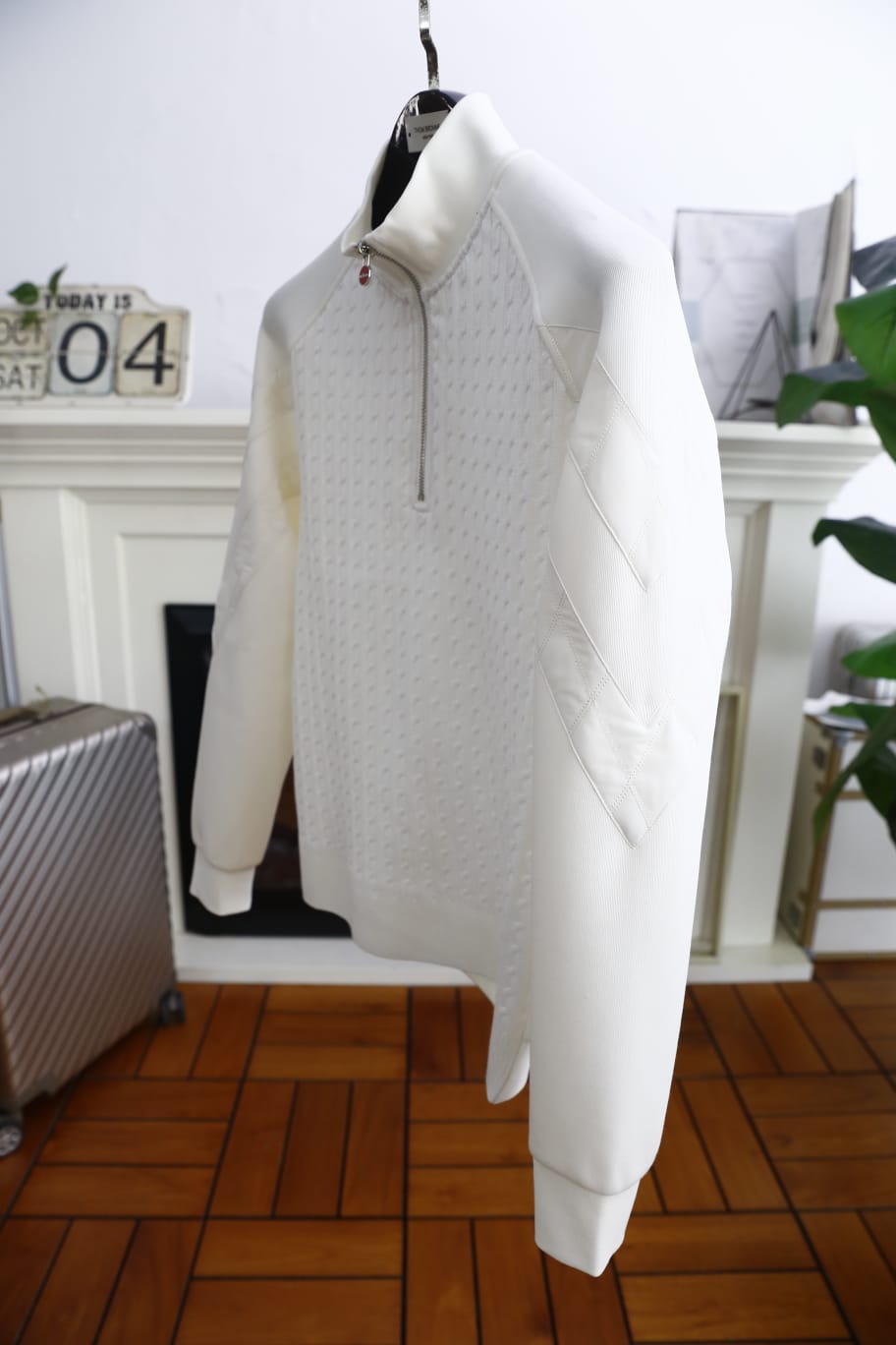 Kiton - White Cable Knit Quarter-Zip