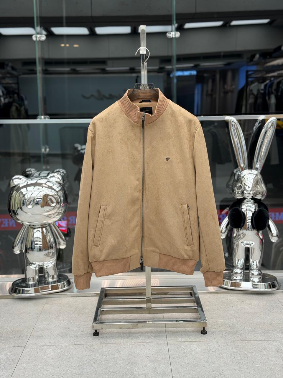 Tom Ford Suede Bomber Jacket - Camel