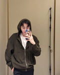 Loewe - Anagram Zip-Up Hoodie in Dark Olive Green