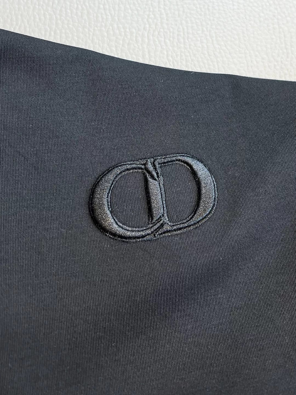 Dior - Black Mock Neck Long-Sleeve T-Shirt with Gold Bee and Tonal CD Embroidery