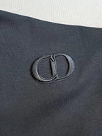 Dior - Black Mock Neck Long-Sleeve T-Shirt with Gold Bee and Tonal CD Embroidery