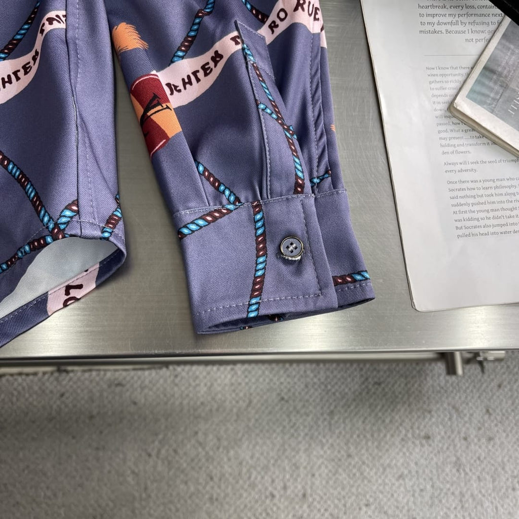Louis Vuitton - "Rue du Pont Neuf" Regal Print Silk-Blend Shirt