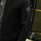 Loewe - Black Fine-Knit Mock Neck Pullover with Tonal Anagram Patch