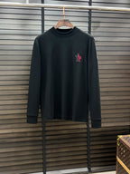 Moncler Tricolor Logo Crewneck Sweatshirt - Black