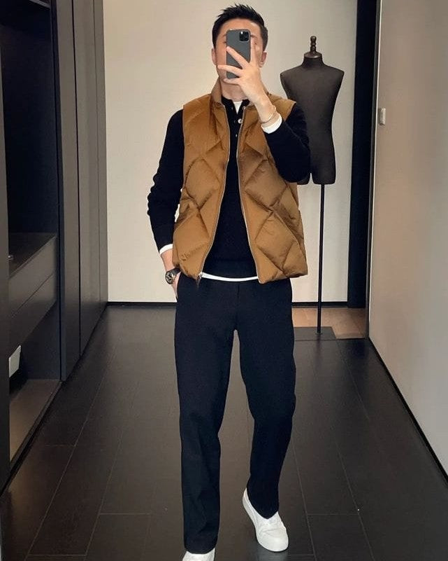 Berluti - Diamond Quilted Zip-Up Vest - Golden Bronze