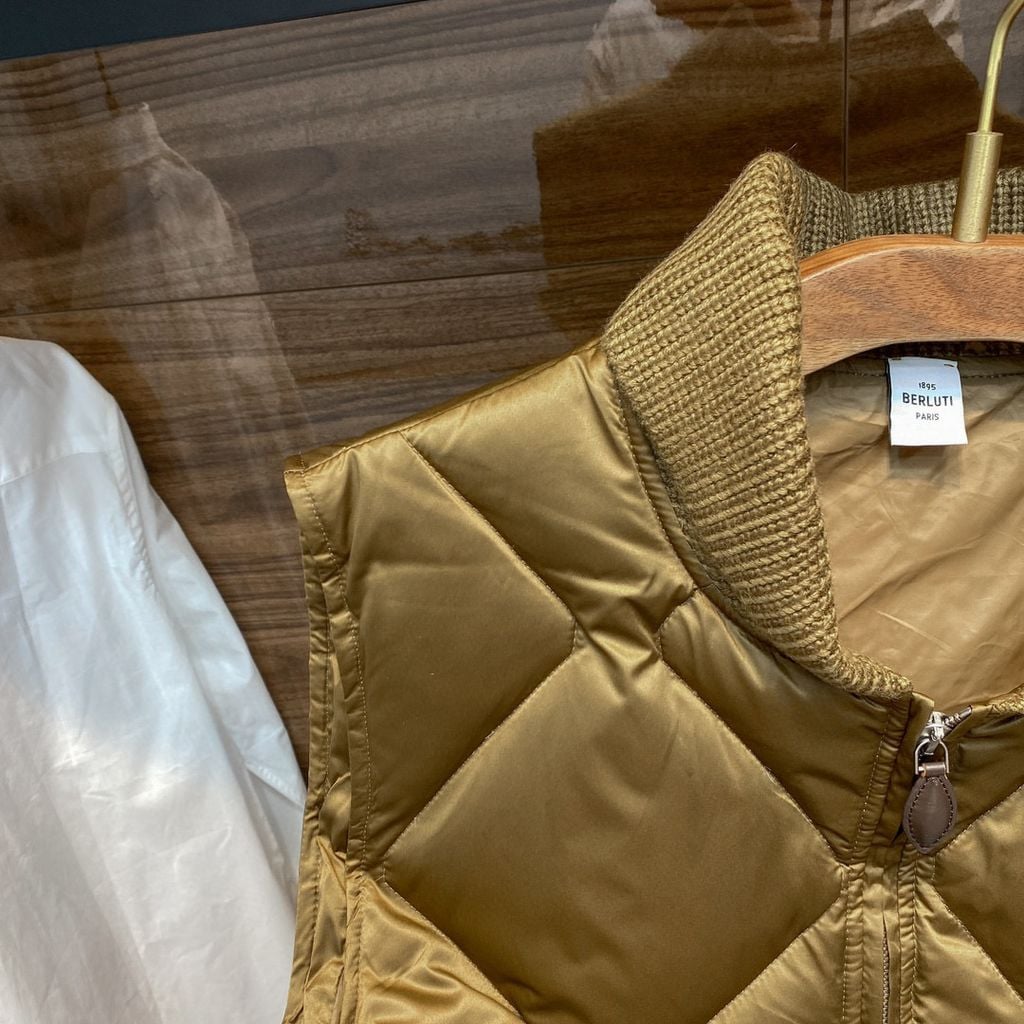 Berluti - Diamond Quilted Zip-Up Vest - Golden Bronze