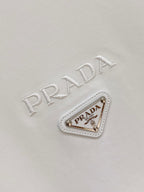 Prada - Cotton Crewneck Sweatshirt with Triangular Logo & Snap Sleeve Detail