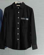 Bottega Veneta - Long-Sleeve Shirt with Intrecciato Leather Pocket Detail