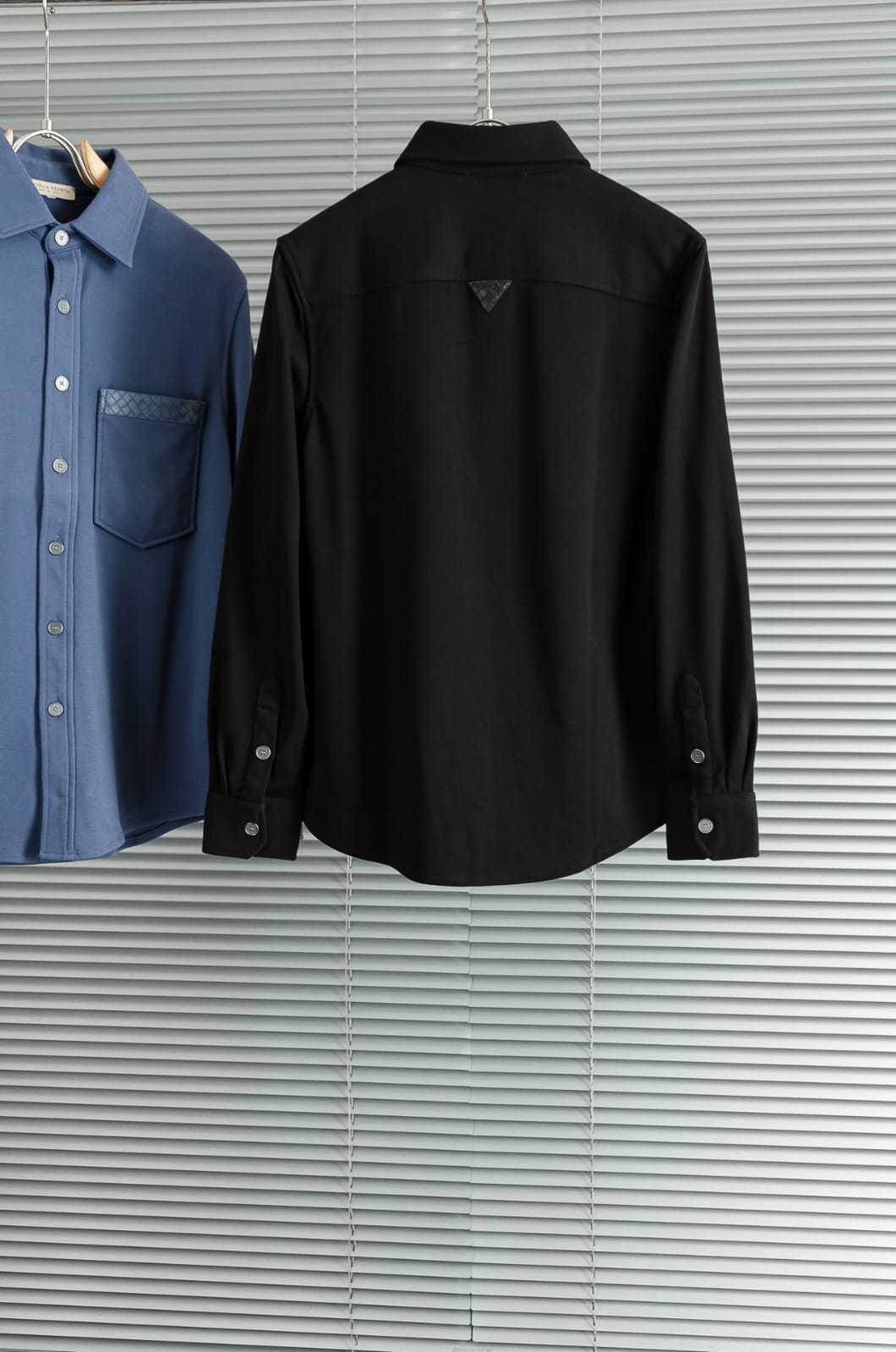 Bottega Veneta - Long-Sleeve Shirt with Intrecciato Leather Pocket Detail