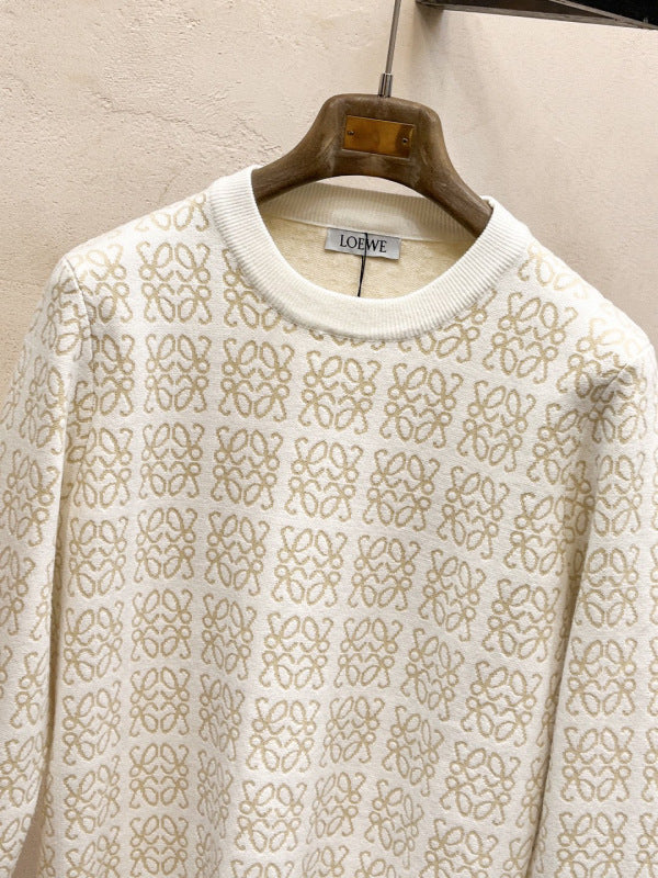 Loewe - Anagram Knit Crewneck Sweater with Leather Patch