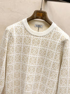 Loewe - Anagram Knit Crewneck Sweater with Leather Patch