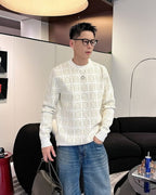 Loewe - Anagram Knit Crewneck Sweater with Leather Patch