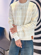 Loewe - Anagram Knit Crewneck Sweater with Leather Patch