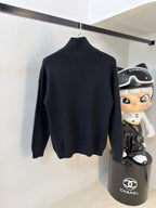 Loewe - Black Quarter-Zip Knit Sweater with Anagram Pocket