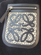 Loewe - Black Quarter-Zip Knit Sweater with Anagram Pocket