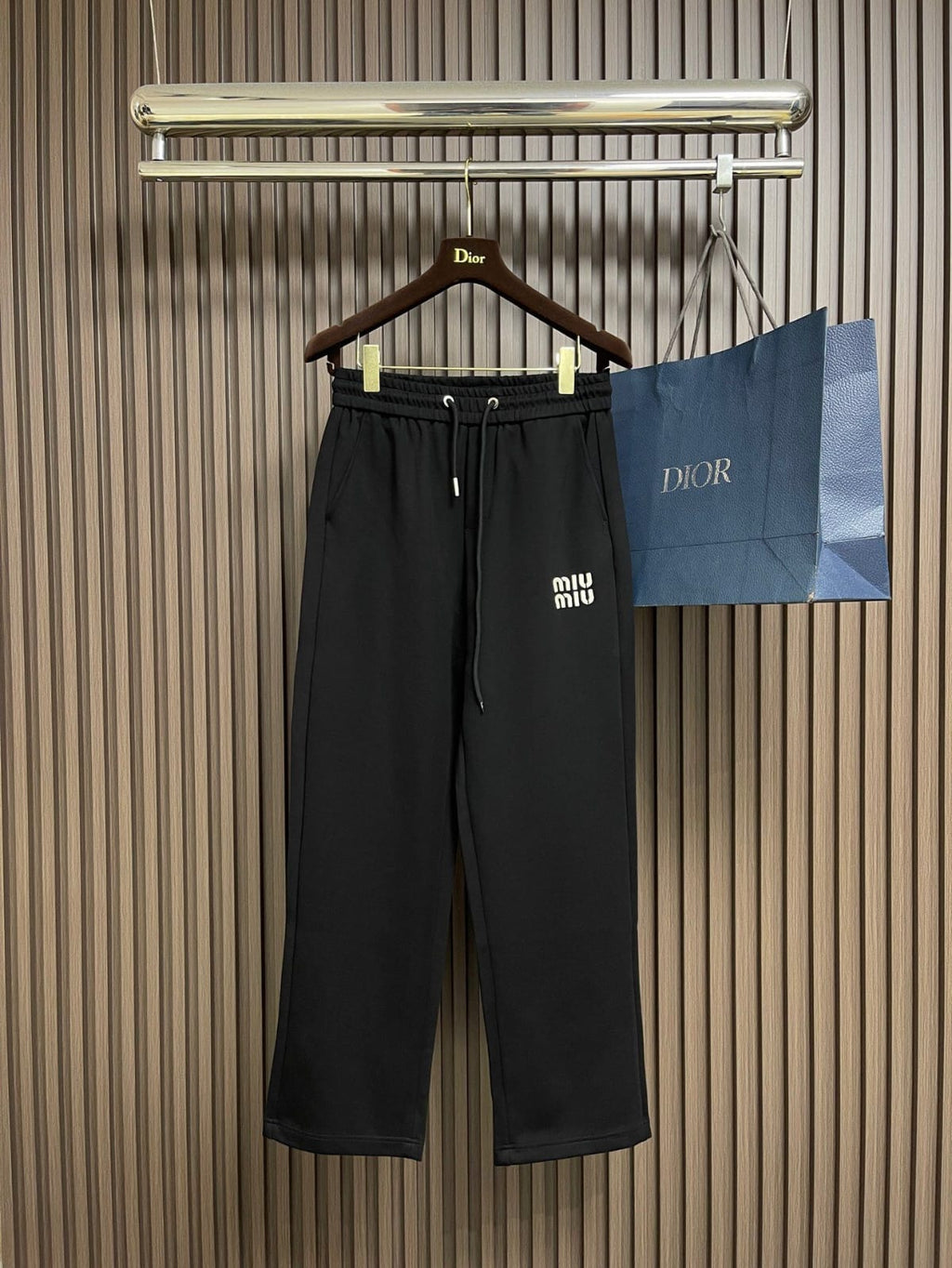 Miu Miu - Relaxed Wide-Leg Black Joggers