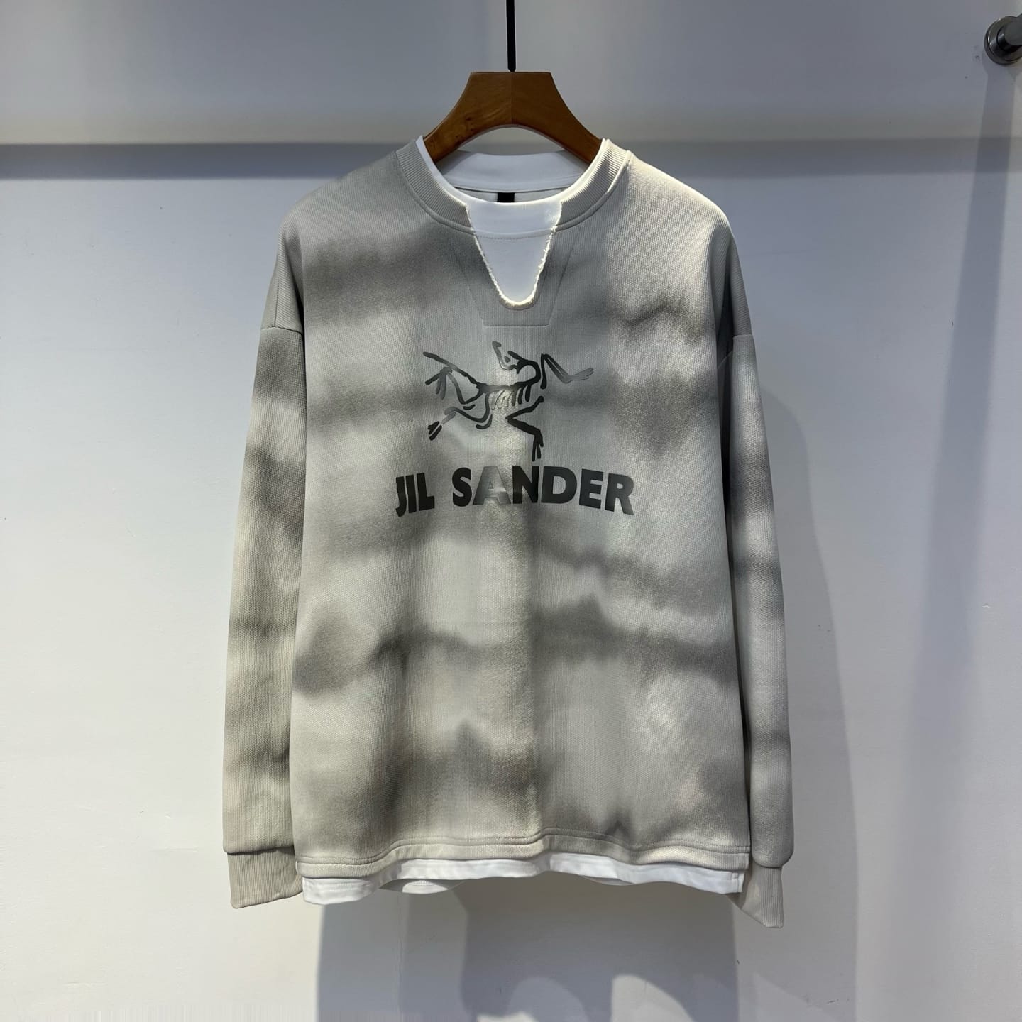 Arc'teryx x Jil Sander - Tie-Dye Skeleton Logo Layered Sweatshirt