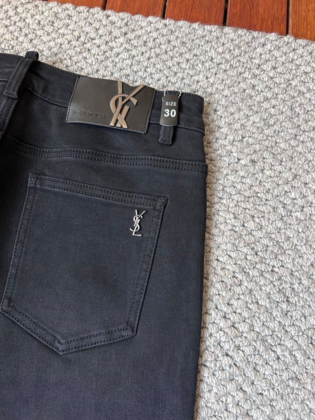 Saint Laurent YSL - Washed Black Slim-Fit Denim Jeans