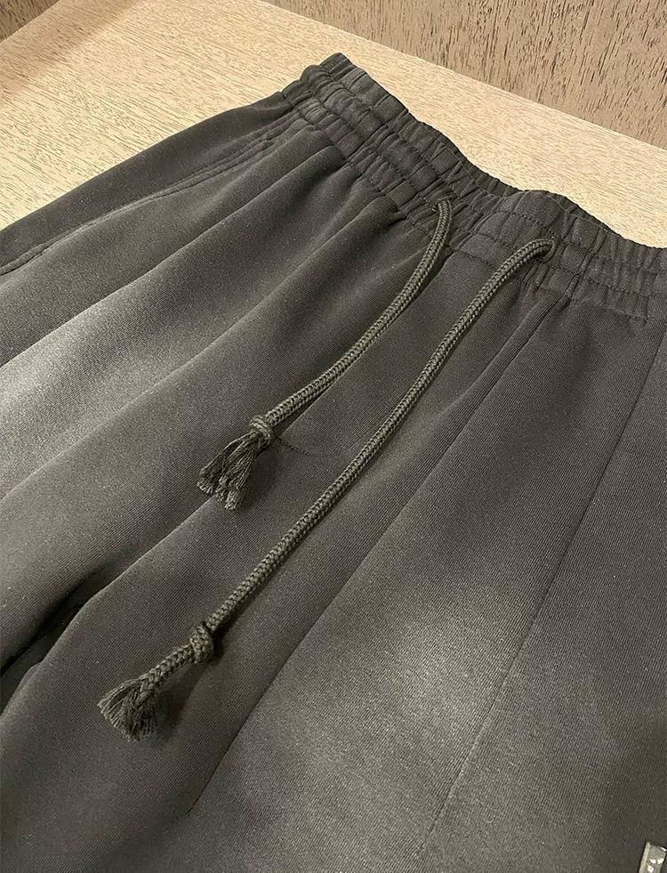 Maison Margiela - Faded Black Oversized Wide-Leg Sweatpants