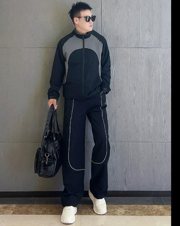 Alo Technical Panel Black Tracksuit Set