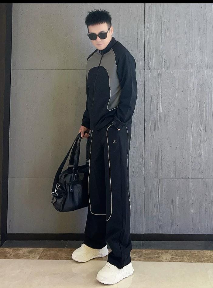 Alo Technical Panel Black Tracksuit Set