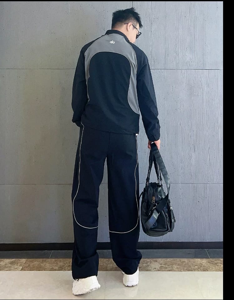 Alo Technical Panel Black Tracksuit Set