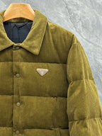 Prada - Corduroy Puffer Jacket - Olive Green
