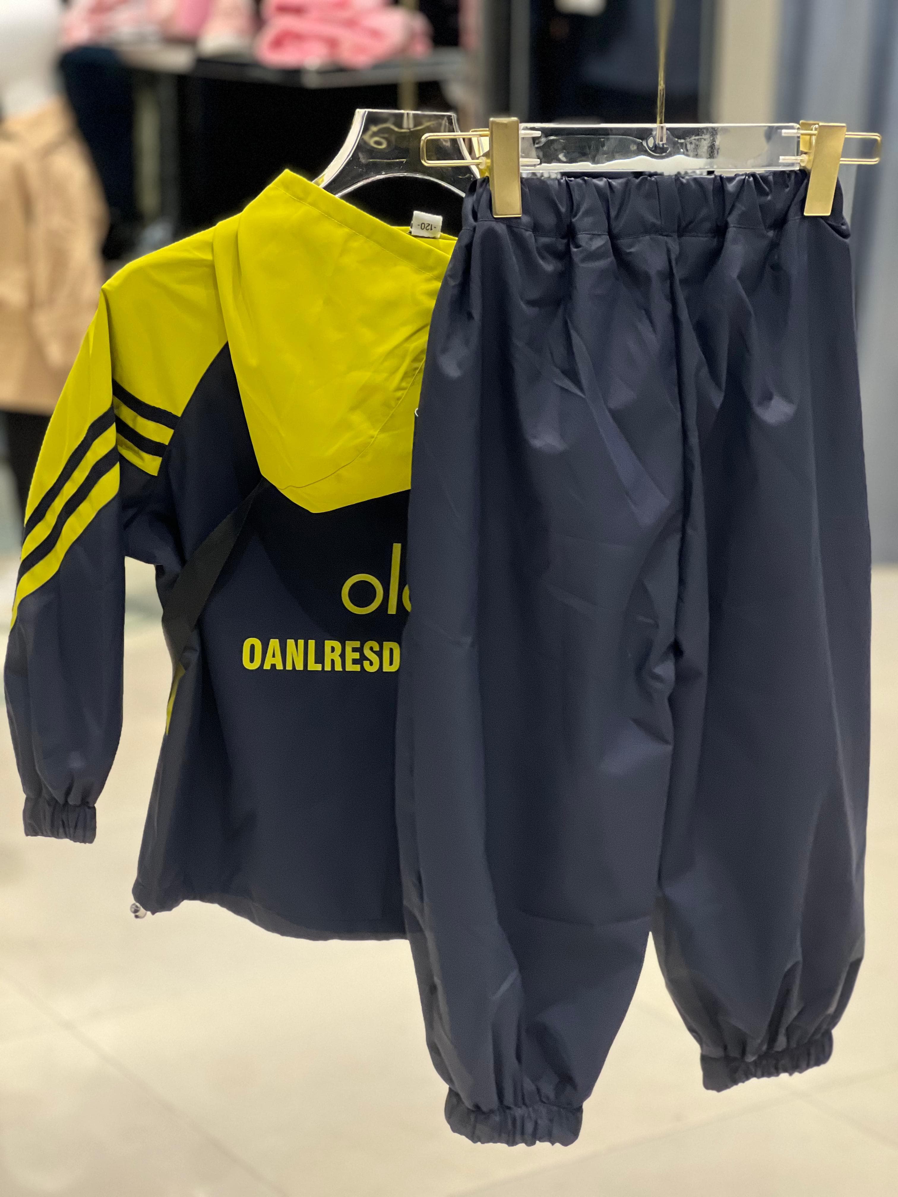 Alo Kids - "Ola" Graphic Tracksuit Set & Bag - Navy/Yellow